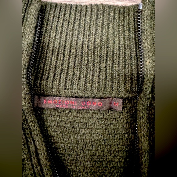 Emozioni Uomo ITALY  Wool quarter zip Sweater Size M - Picture 3 of 7